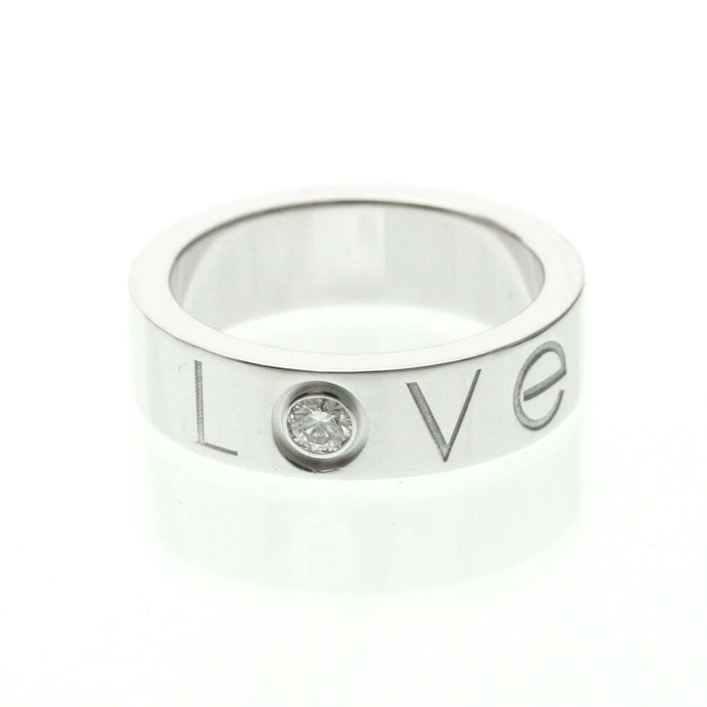 CARTIER 18k Silver Diamond Love Ring